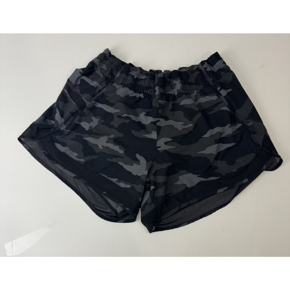 Athleta Printed Mesh Racer Run 4" Shorts Running Athletic Camo Sheer Women's XS